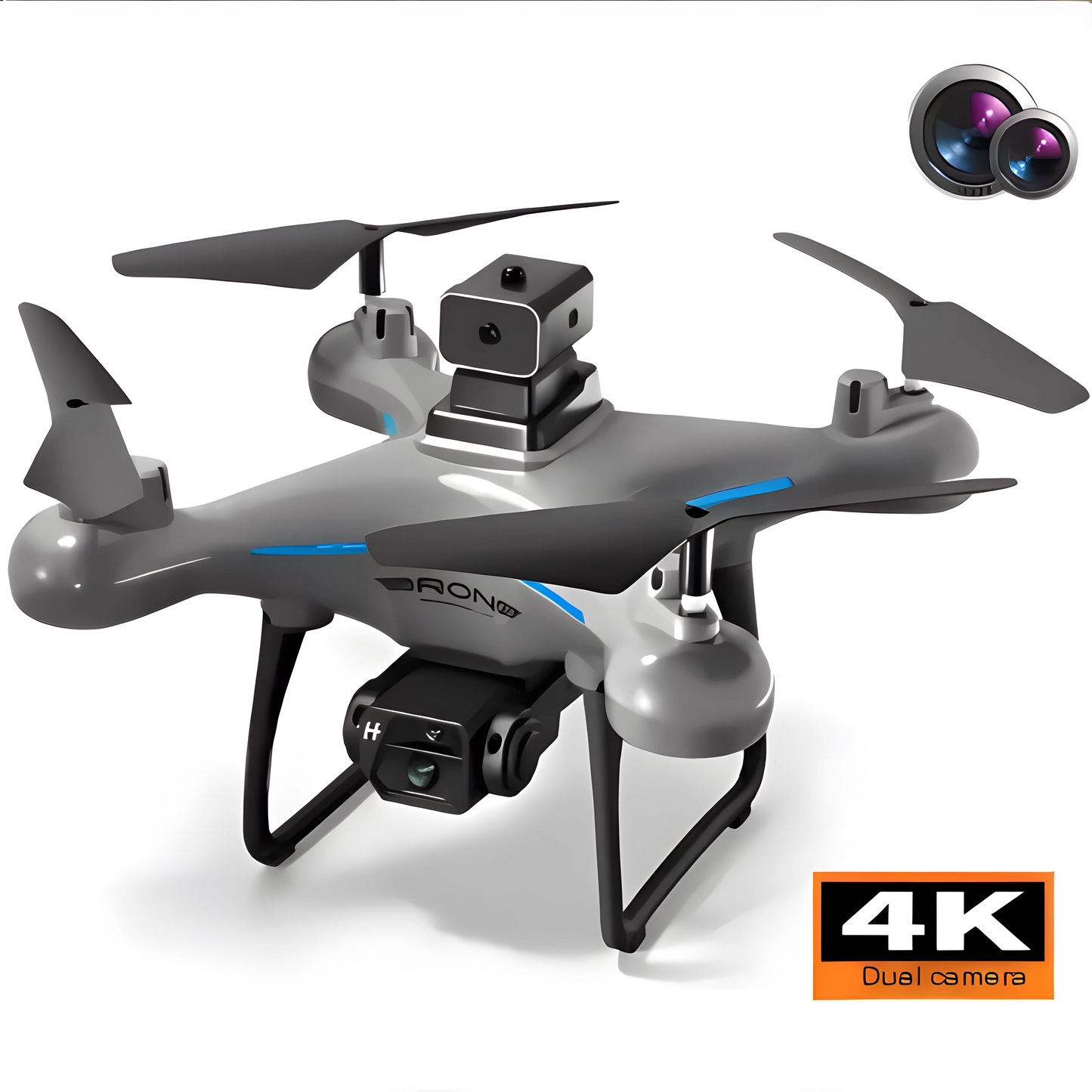 Dron de rescate profesional con cámara dual 4K y GPS